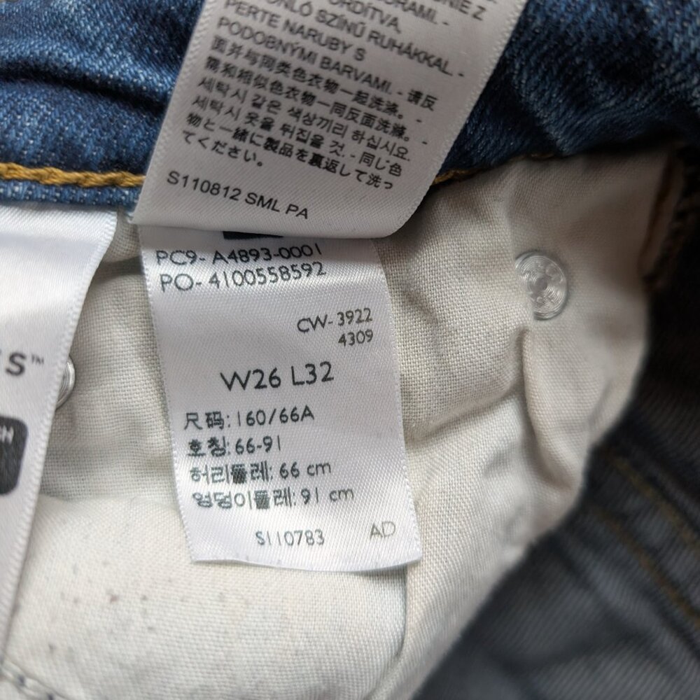 Levi's Y2K Style Blue Jeans Button Pockets Super Low Rise Bella Swan S 25 26 - Picture 12 of 13